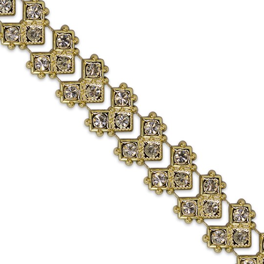 2 yards of Georgina 3/4" Chevron Squares Rhinestone Trim | 2 yard cut